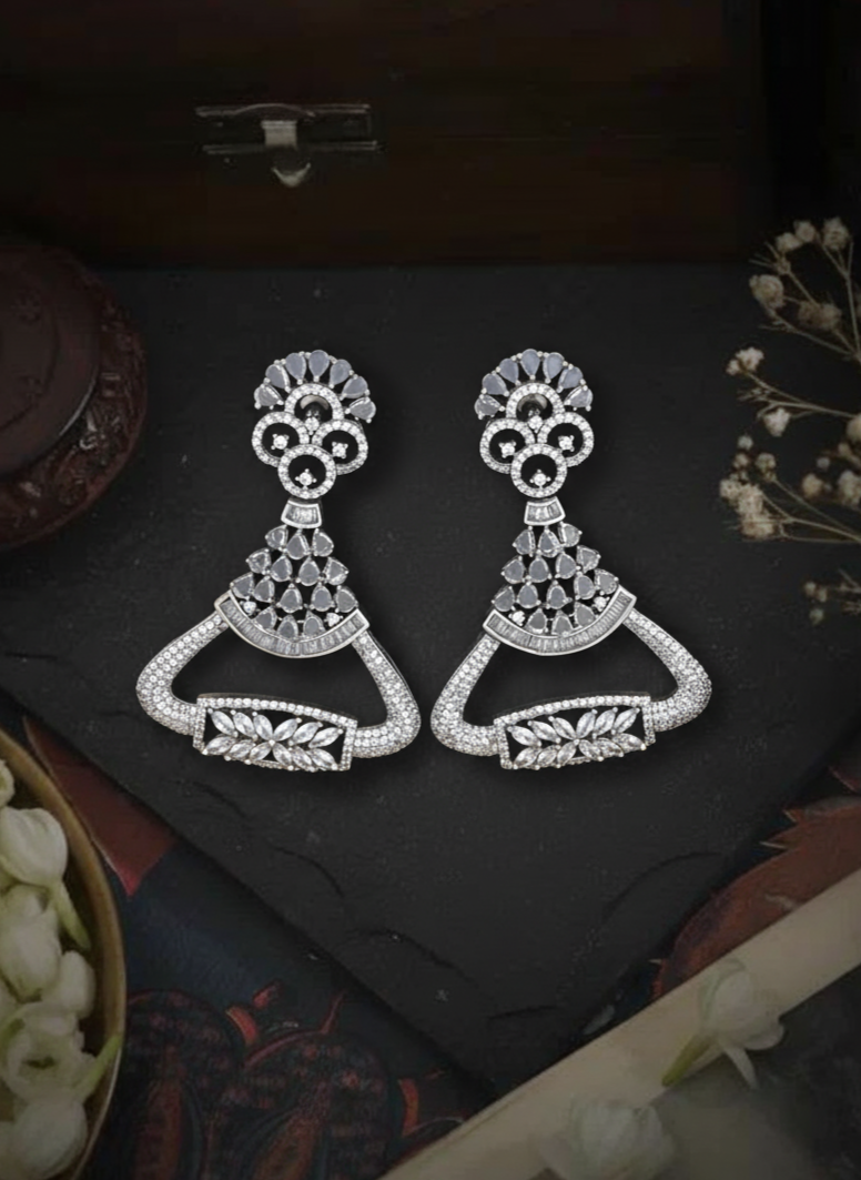 Cz Rose Earring