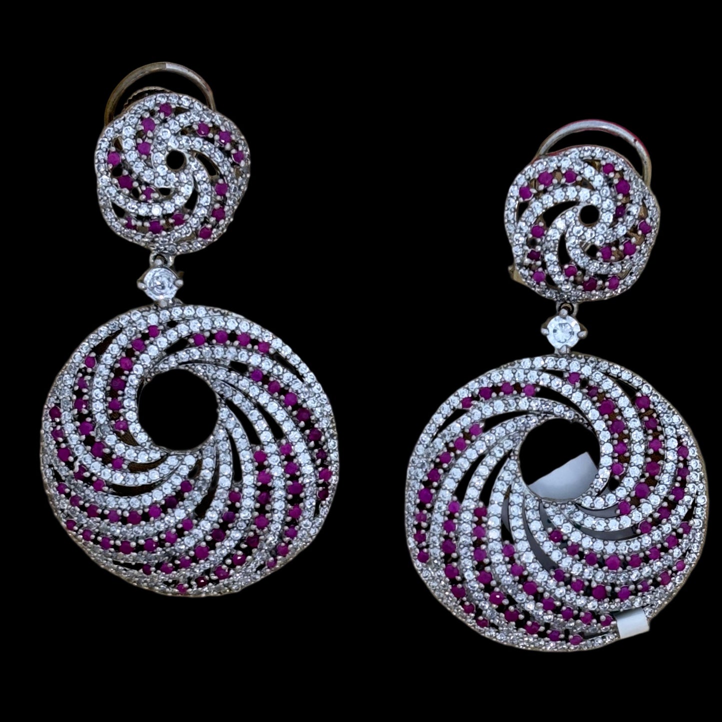 Ruby Swirl Earring