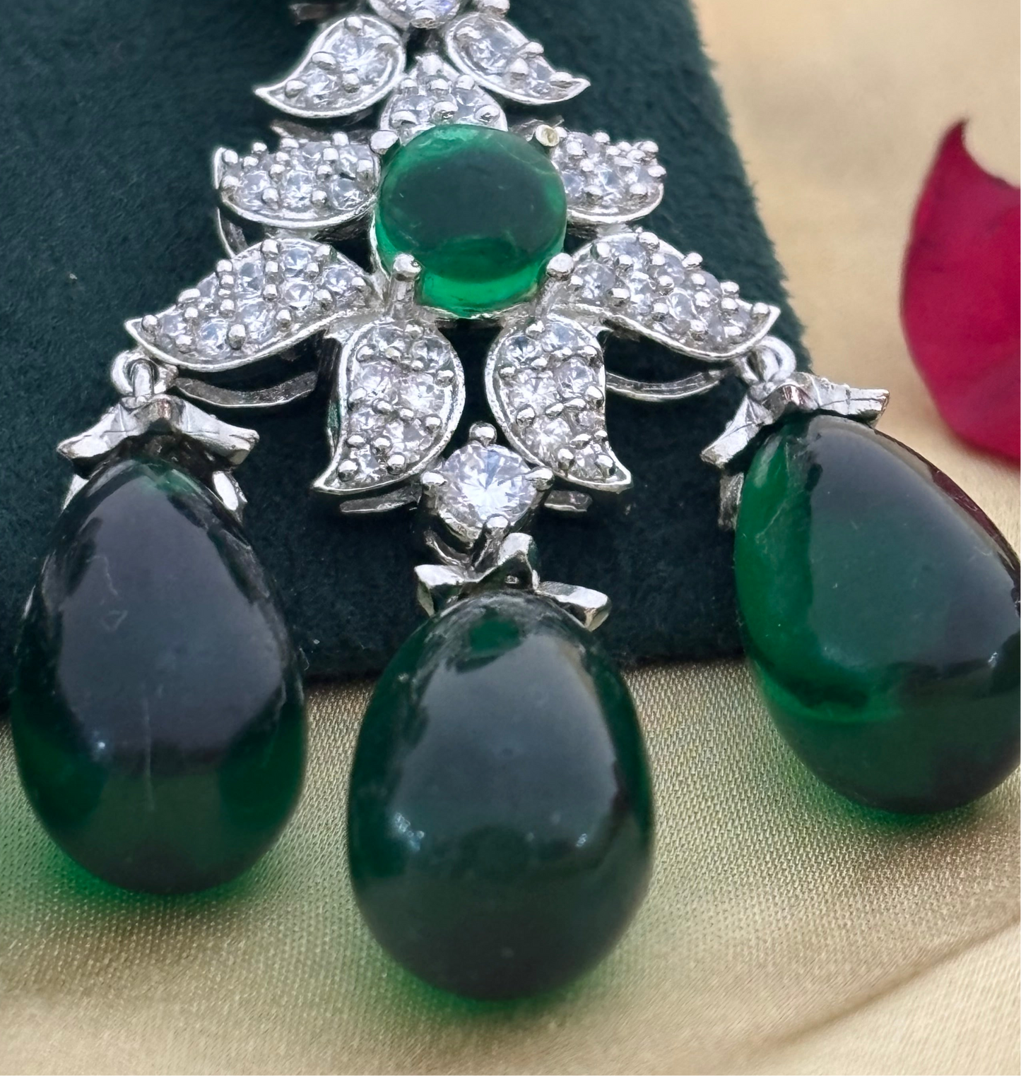 Elegant Emerald Drops