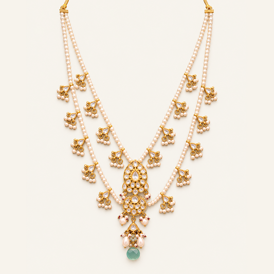 Pearl Tarang Kundan Haar jewellery product view