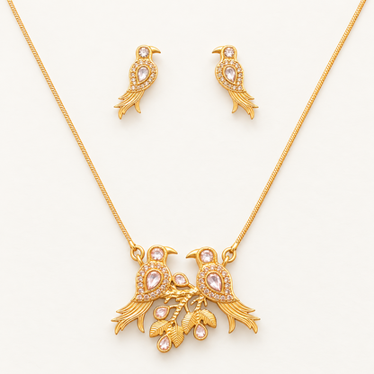 Golden Pakshi Pendant Set jewellery product view