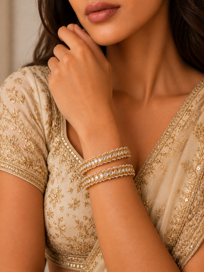 Pearl Moissanite Bangles