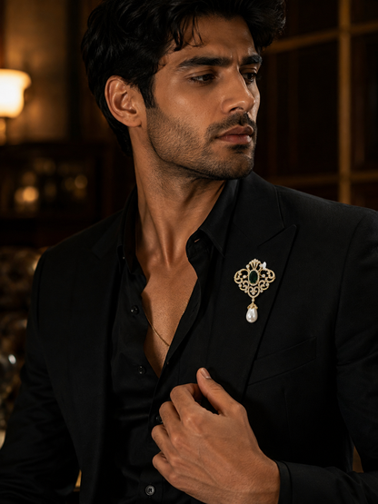 Regal Emerald Brooch