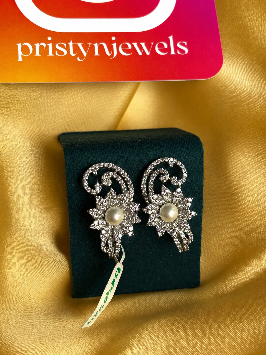 Pearl CZ Statement Earrings