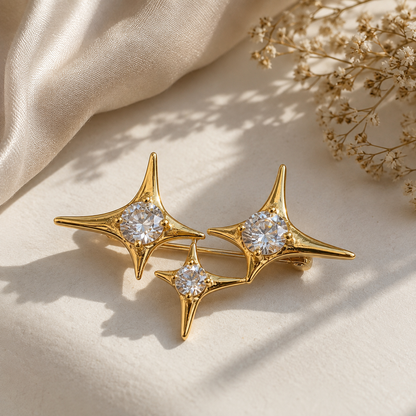 Golden Celestial Brooch