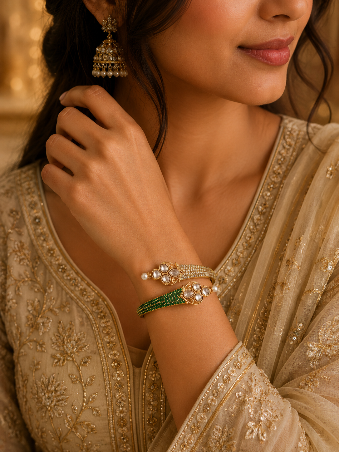 Green & CZ Bracelet