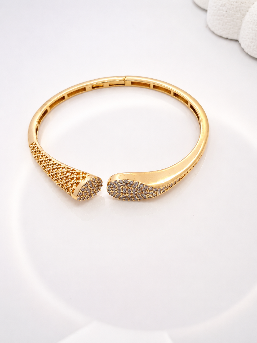 Gold CZ Open Cuff