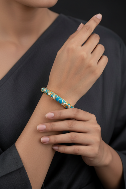 Blue Enamel Bangle