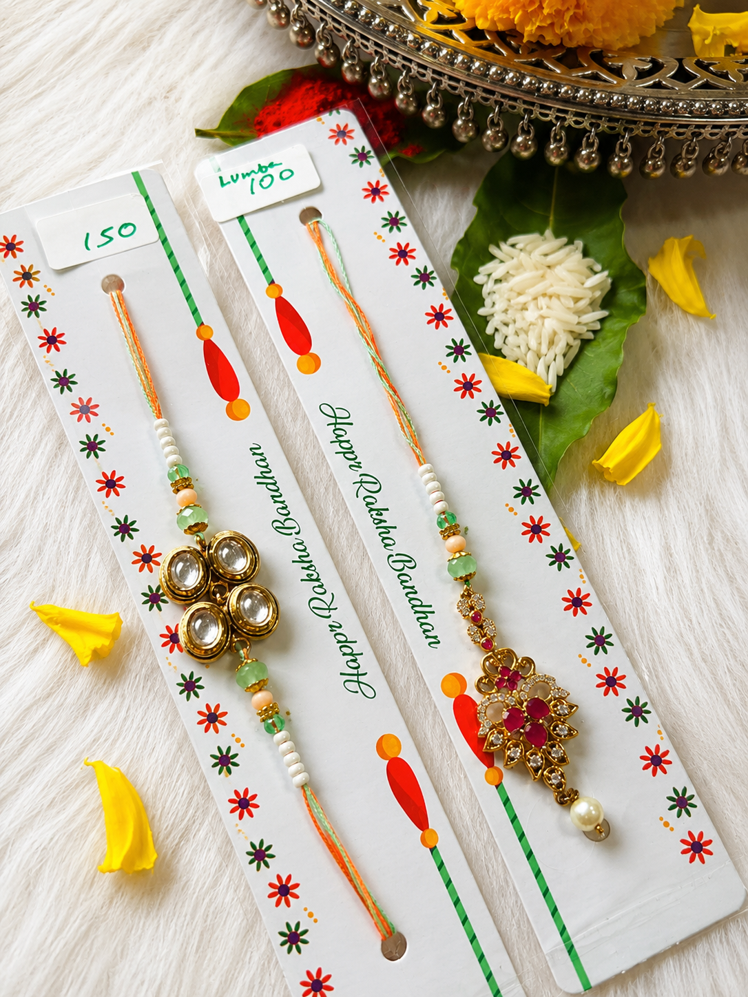 Kundan rakhi set