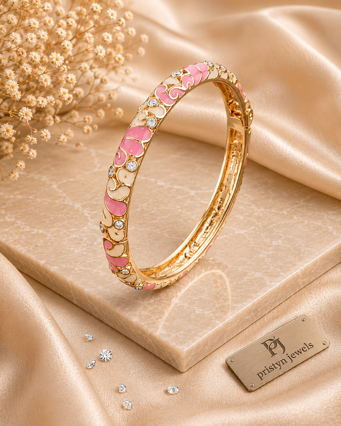 Baby Pink Enamel Bangle