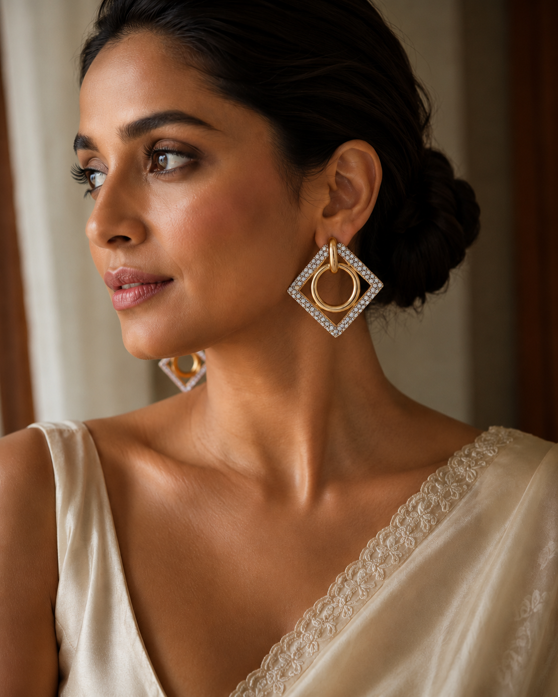 Aurora Geometric Crystal Statement Earrings