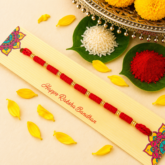 Traditional Thread Red Gold Rakhi