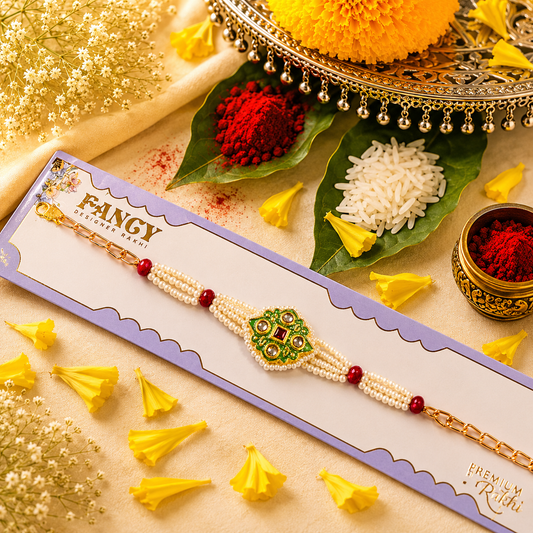 Designer Pearl Rakhi for Brother & Sister| Assorted Colors & Designs