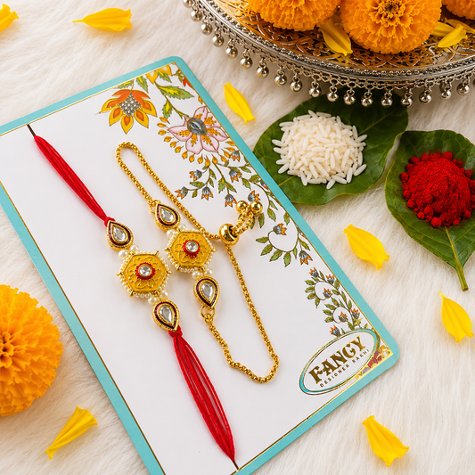 Aarohi Designer Rakhi Bracelet Set