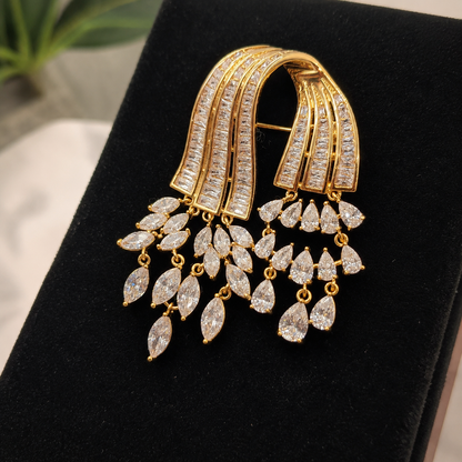 Cascade CZ Brooch