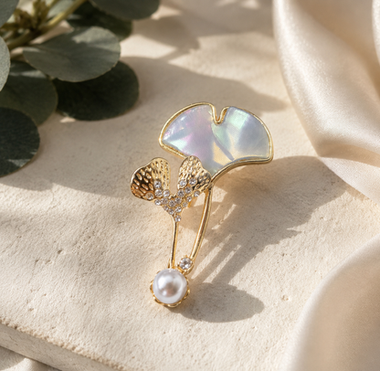 Iridescent Pearl Brooch