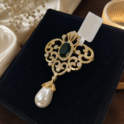 Regal Emerald Brooch