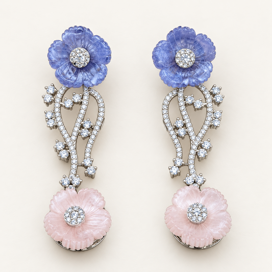 Lavender Blush Earrings on an ivory background