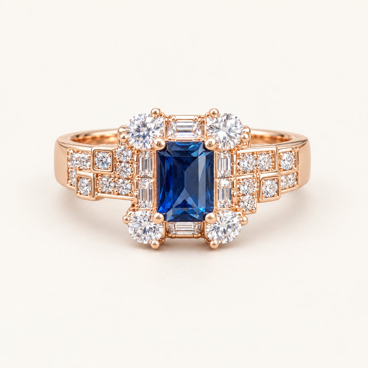 Navy Mosaic Ring by PRISTYN Jewels, product detail