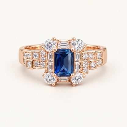 Navy Mosaic Ring by PRISTYN Jewels, product detail