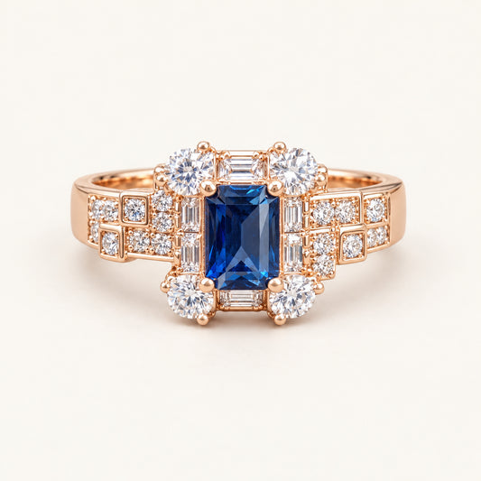 Navy Mosaic Ring by PRISTYN Jewels, product detail