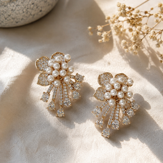 Pearl Kusum Spray Earrings product detail view