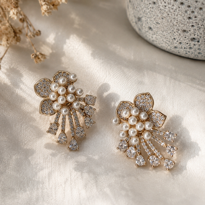 Pearl Kusum Spray Earrings product detail view