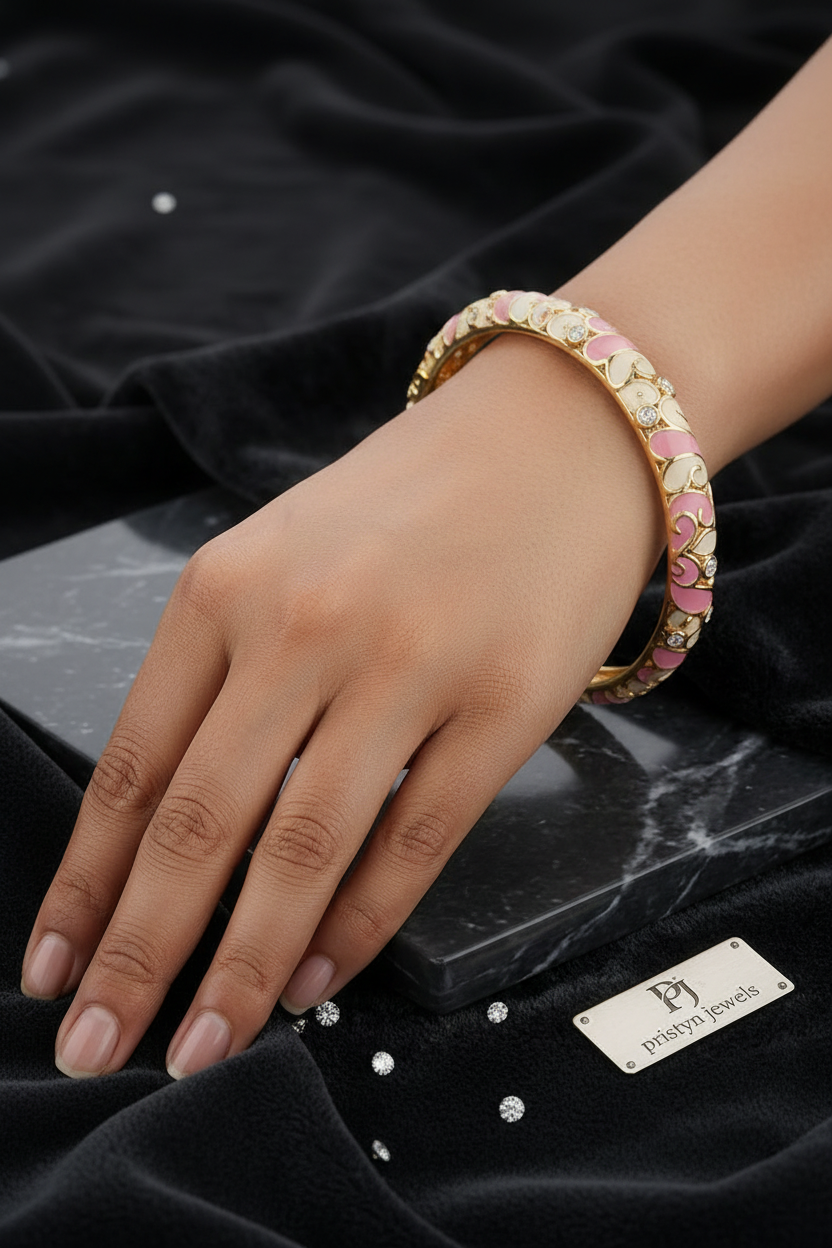 Baby Pink Enamel Bangle