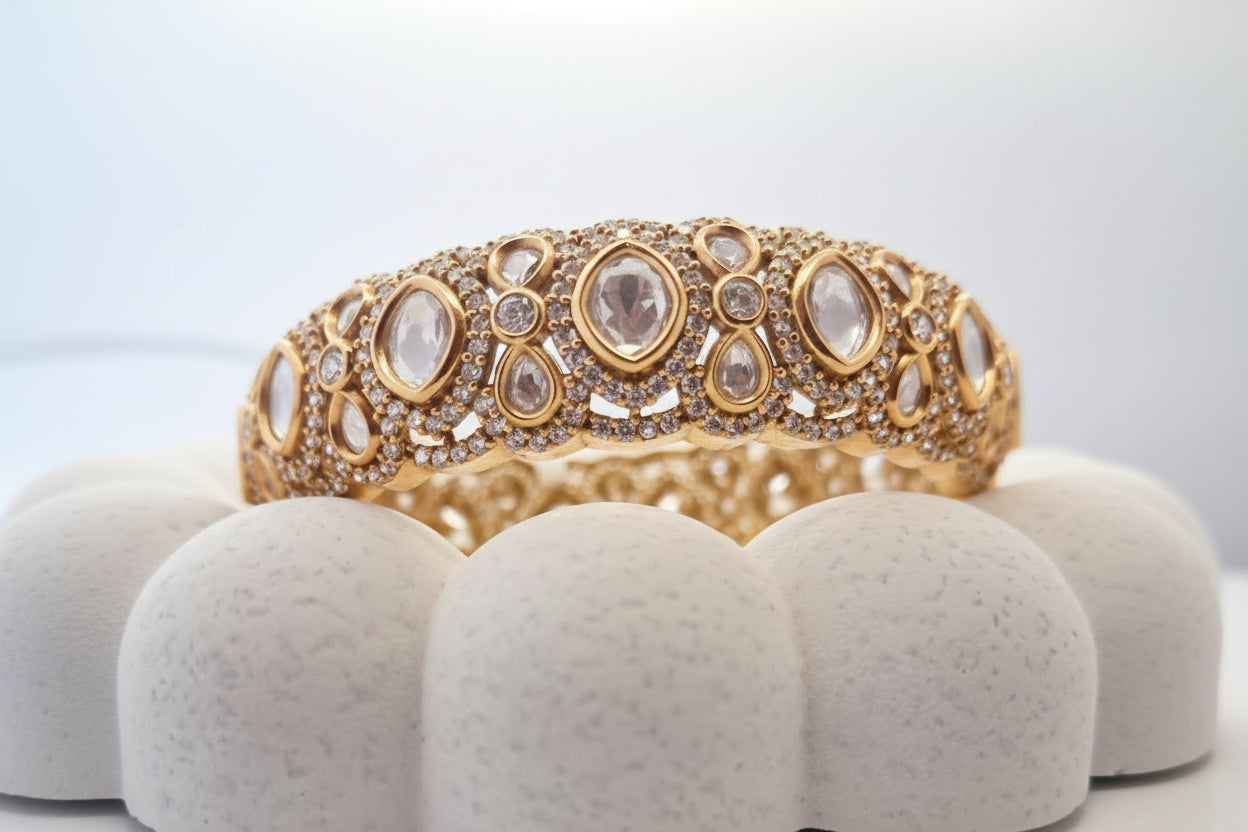 Polki Shambhavi Moissanite Kada
