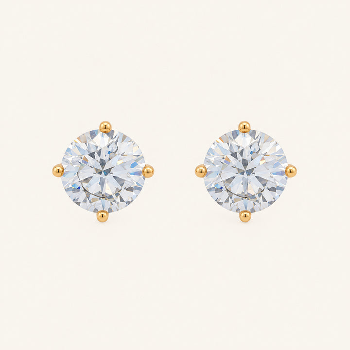 Gold Solitaire Studs