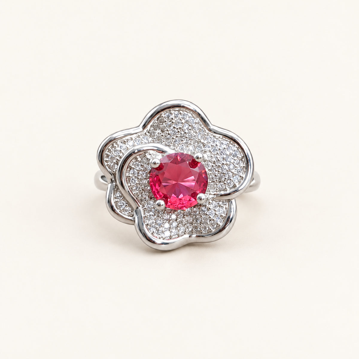 Raspberry Flower Ring by PRISTYN Jewels, product detail