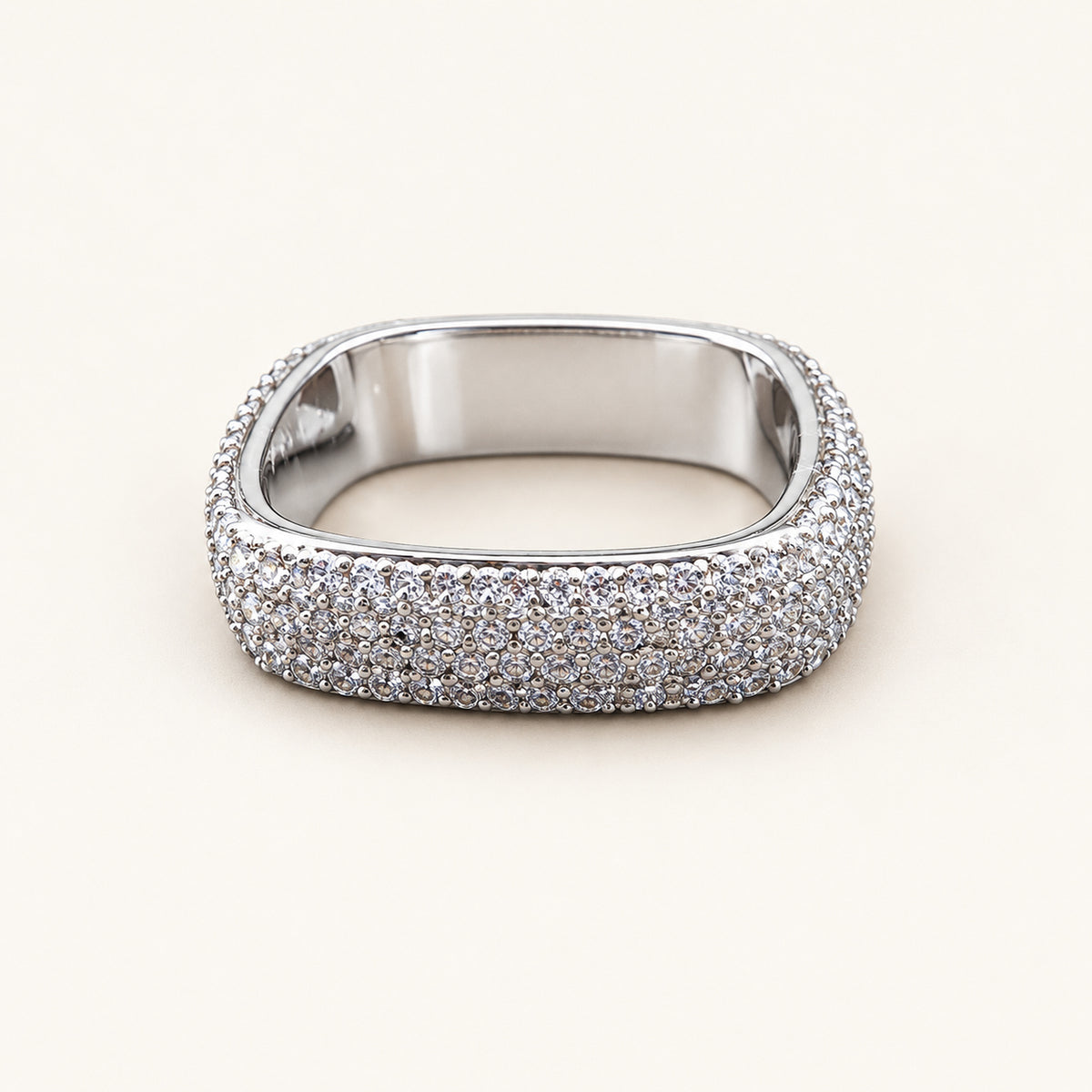 Silver Square Ring by PRISTYN Jewels, product detail