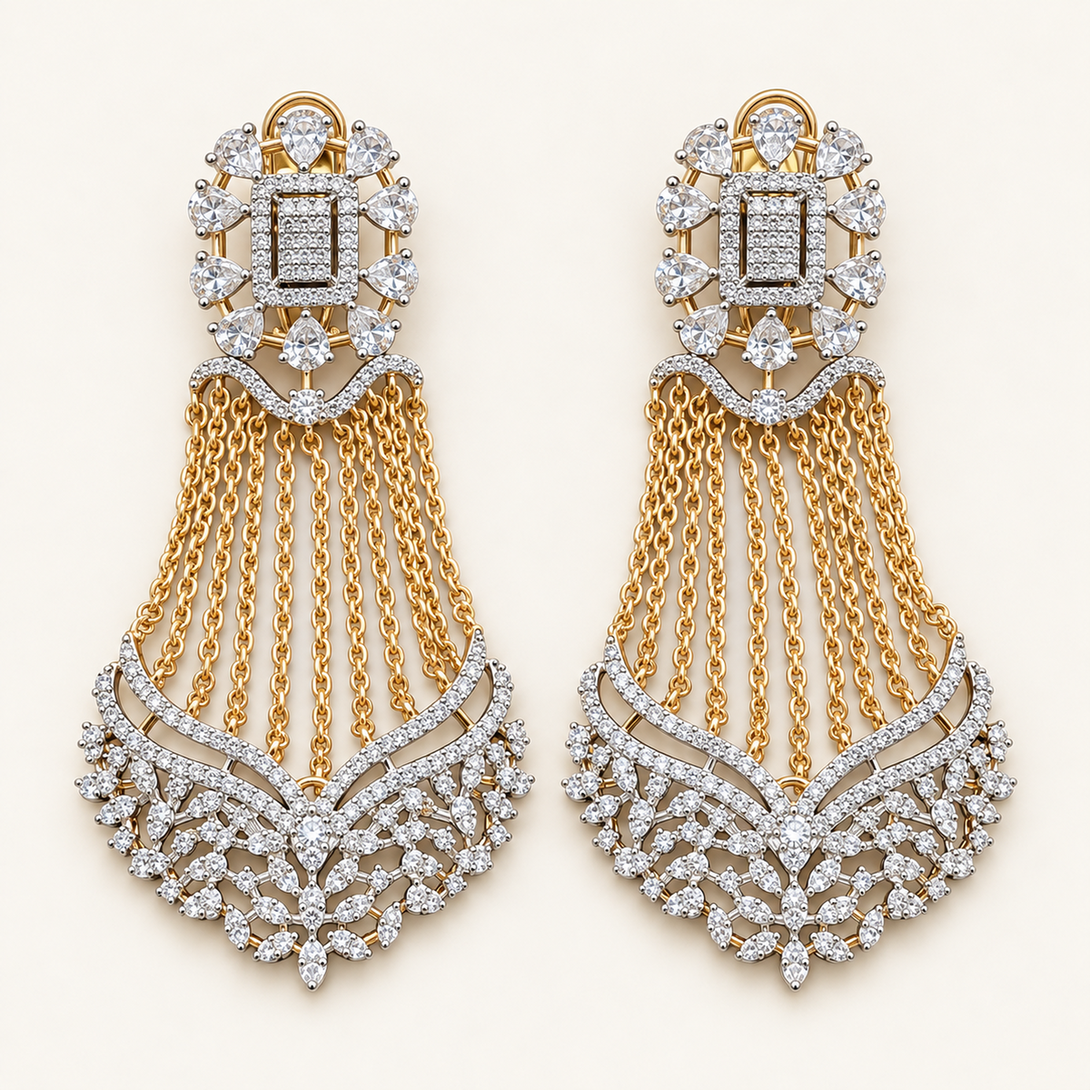 Tara Chain Earrings on an ivory background
