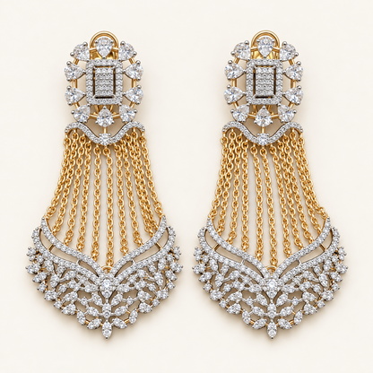 Tara Chain Earrings on an ivory background