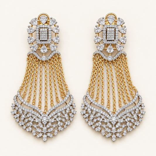 Tara Chain Earrings on an ivory background