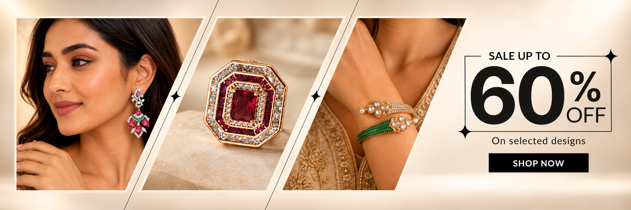 Sale up to 60% off on selected designs.